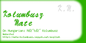 kolumbusz mate business card